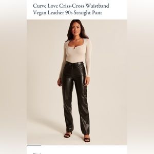 Curve Love Criss-Cross Waistband Vegan Leather 90s Straight Pant